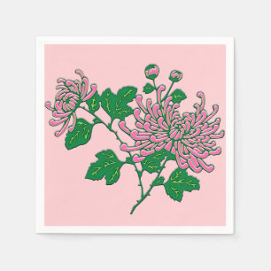 Chinese spinchrysanthema - zacht roze servetten
