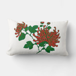 Chinese spinchrysanthema's - diep Chinees rood Kussen