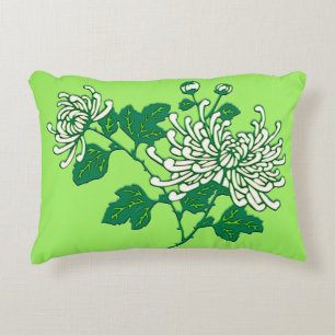 Chinese spinnenchrysanten - crèmekleurig wit accent kussen