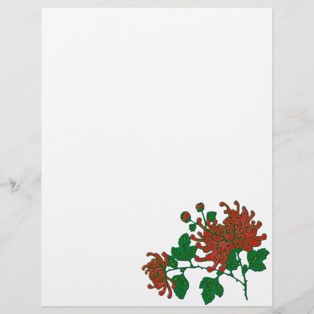 Chinese spinnenchrysanten, diep Chinees rood (Voorkant)