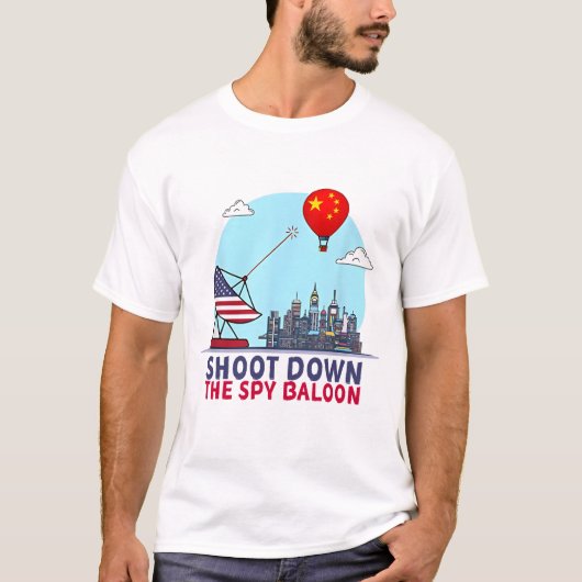 Chinese spionageballon t-shirt (Voorkant)