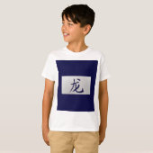 Chinese sterrenbeeld Draak blauw T-shirt (Voorkant volledig)