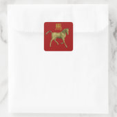 Chinese sterrenbeeld: Paard Vierkante Sticker (Tas)