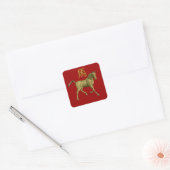 Chinese sterrenbeeld: Paard Vierkante Sticker (Envelop)