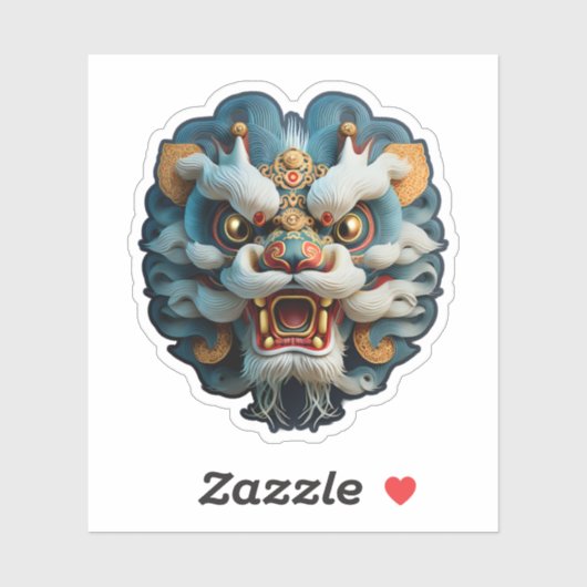 Chinese Sticker van leeuwenkop (Vel)