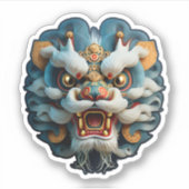 Chinese Sticker van leeuwenkop (Voorkant)