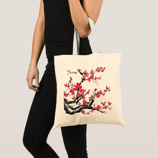 Chinese stijl canvas tas met pruimenbloesem schild (Voorkant (product))