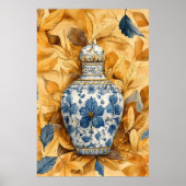 Chinese-style ceramic vase ("chinoiserie") poster (Voorkant)