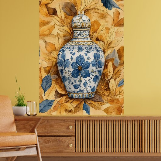 Chinese-style ceramic vase ("chinoiserie") poster (Woonkamer 2)