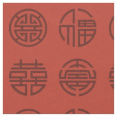 Chinese Symbolen Stof (Close Up)