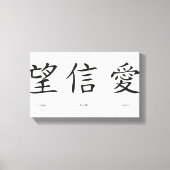 Chinese symbolen voor liefde, hoop en geloof canvas afdruk (Voorkant)