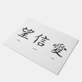 Chinese symbolen voor liefde, hoop en geloof deurmat (Schuin)