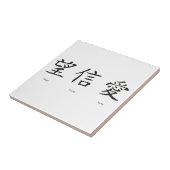Chinese symbolen voor liefde, hoop en geloof tegeltje (Zijkant)