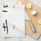 Chinese symbolen voor liefde, hoop en geloof theedoek (Quarter Fold)