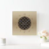 Chinese symbool van de vleermuis vierkante klok (Huis)
