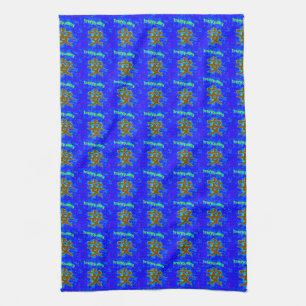 chinese symbool voor kalveren blauwe handdoek