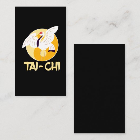 Chinese Tai Chi Yin Yang Crane Animal Sun Visitekaartje (Voorkant / Achterkant)