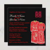 Chinese Tang Suits Double Happiness Wedding Invite Kaart (Voorkant / Achterkant)