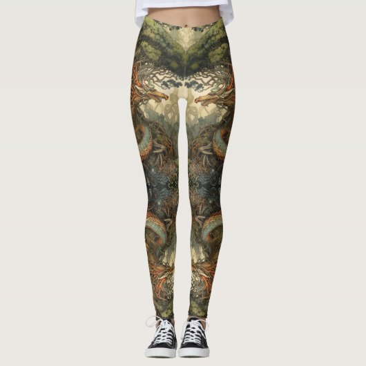 Chinese Tattoo voor boomdraak Leggings (Voorkant)