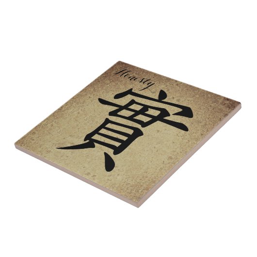 Chinese tekeneerlijkheid tegeltje (Zijkant)