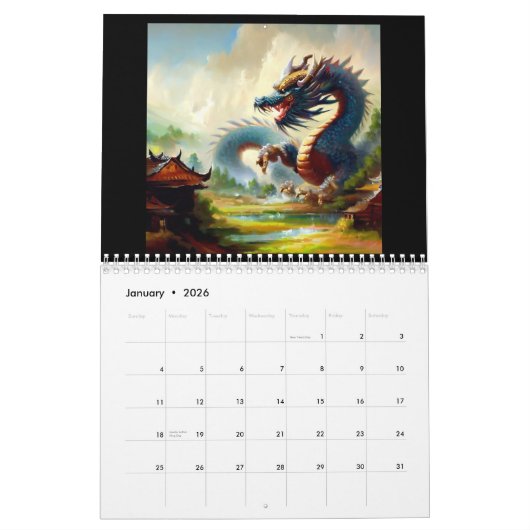 Chinese tekeningen 3 kalender (Jan 2026)