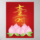 Chinese tekenkalligrafie langlevendigheid Illustra Poster (Voorkant)