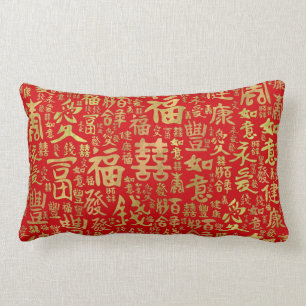 Chinese tekens - Lucky Symbols Patroon Kussen