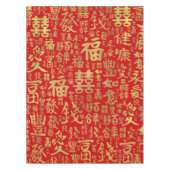 Chinese tekens - Lucky Symbols Patroon Tafelkleed (Voorkant)