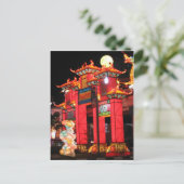 Chinese tempel in Singapore 's nachts Briefkaart (Staand voorkant)