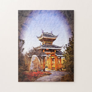 Chinese Tempel Jigsaw Puzzel Ontwerp