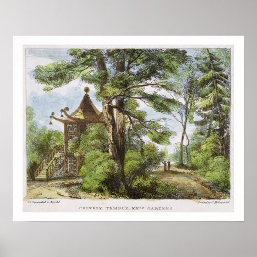 Chinese tempel, Kew Gardens, bord 13 van 'Kew Ga' Poster (Voorkant)