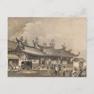 Chinese tempel, Singapore Briefkaart