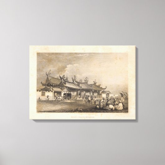Chinese tempel, Singapore Canvas Afdruk (Voorkant)