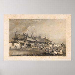 Chinese tempel, Singapore Poster