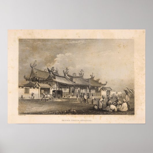 Chinese tempel, Singapore Poster (Voorkant)