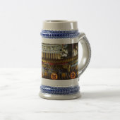 Chinese tempelgrijs/Blue 22 oz Stein Bierpul (Voorkant rechts)