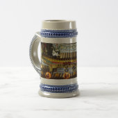 Chinese tempelgrijs/Blue 22 oz Stein Bierpul (Voorkant links)
