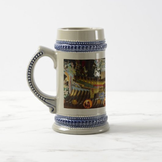 Chinese tempelgrijs/Blue 22 oz Stein Bierpul (Links)