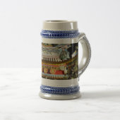 Chinese tempelgrijs/Blue 22 oz Stein Bierpul (Voorkant rechts)