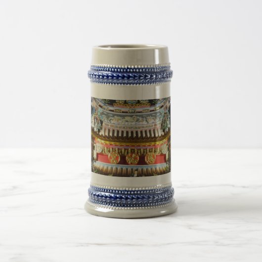 Chinese tempelgrijs/Blue 22 oz Stein Bierpul (Center)