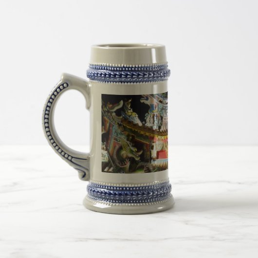 Chinese tempelgrijs/Blue 22 oz Stein Bierpul (Links)