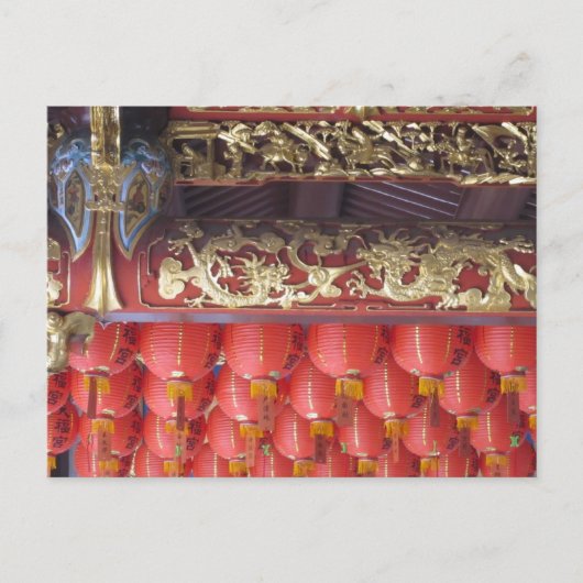Chinese tempellantaarns briefkaart (Voorkant)