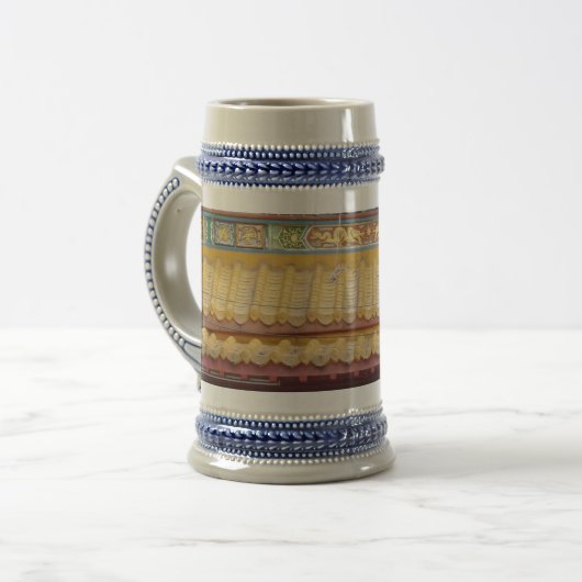 Chinese tempelrog grijs/Blue 22 oz Stein Bierpul (Voorkant links)
