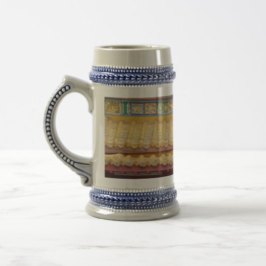 Chinese tempelrog grijs/Blue 22 oz Stein Bierpul (Links)