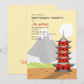 Chinese tempeluitnodiging kaart (Voorkant / Achterkant)