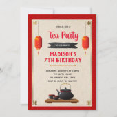 Chinese thee thema feestuitnodiging kaart (Voorkant)