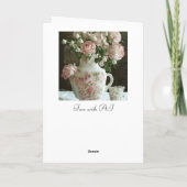 Chinese theepot en Rozen | Verjaardag Kaart (Achterkant)