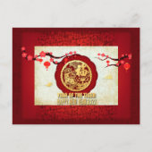 Chinese tijger 2022 Papier-snijdsel HGC Hol Feestdagenkaart (Voorkant)