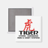 Chinese tijger geboortejaar horoscoop magneet (Voorkant / Achterkant)