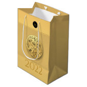 Chinese tijger jaar 2022 Elegant monogram MGB Medium Cadeauzakje (Voorkant Gekanteld)